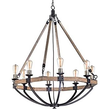 Maxim 20338wobz Lodge Chandelier, 8 Light 480 Total Watts Intended For Most Recently Released Weathered Oak And Bronze 38 Inch Eight Light Adjustable Chandeliers (View 1 of 10)
