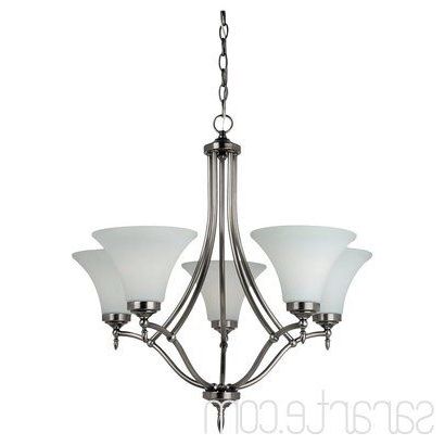 Montreal 5 Throughout Most Up To Date Satin Nickel Five Light Single Tier Chandeliers (View 4 of 10)