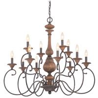 Most Up To Date Quoizel Abn5012rk Auburn 12 Light 36 Inch Rustic Black Throughout Rustic Black 28 Inch Four Light Chandeliers (View 1 of 10)
