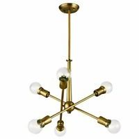 Natural Brass 19 Inch Eight Light Chandeliers Within 2019 Kichler Lighting Armstrong – 6 Light Small Chandelier (View 2 of 10)