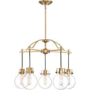 Natural Brass Six Light Chandeliers For Trendy Kichler Erzo Natural Brass Eight Light Chandelier 43857nbr (View 1 of 10)