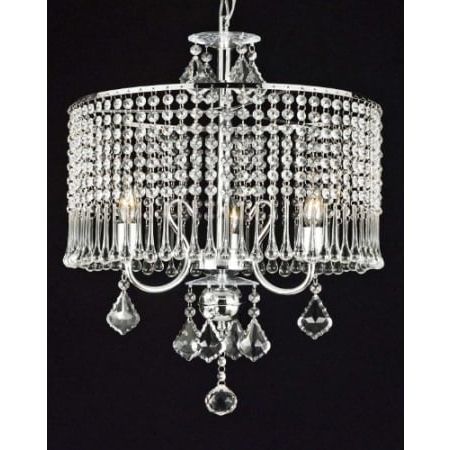 Newest Polished Chrome Three Light Chandeliers With Clear Crystal With Gallery T40 349 Chrome 3 Light 1 Tier Crystal Mini (View 5 of 10)