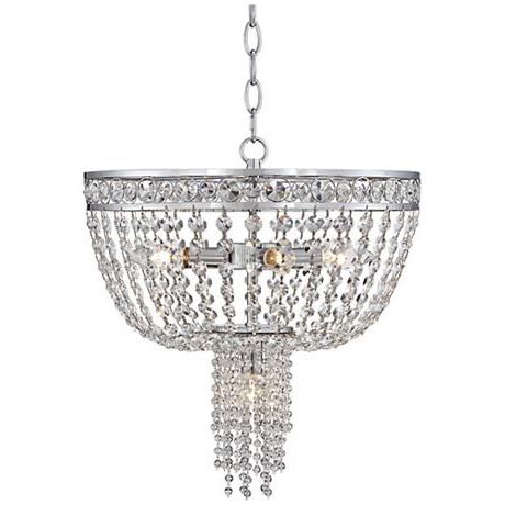 Polished Chrome Three Light Chandeliers With Clear Crystal For Newest Liana Chrome 15 3/4" Wide Clear Crystal Beaded Chandelier (View 8 of 10)