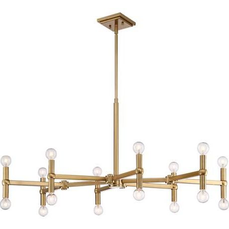 Possini Euro Marya 37" Wide Satin Brass 16 Light Within Newest 16 Light Island Chandeliers (View 4 of 10)
