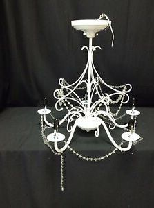 Pottery Barn Kids Mia Flushmount Chandelier Light Regarding Most Popular White And Weathered White Bead Three Light Chandeliers (View 10 of 10)
