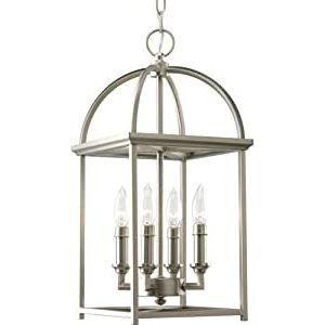 Progress Lighting P3884 126 4 Light Piedmont Foyer Lantern For Most Up To Date Burnished Silver 25 Inch Four Light Chandeliers (View 1 of 10)