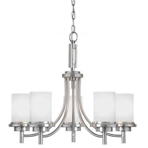 Sea Gull Lighting Winnetka Brushed Nickel Energy Star Led Within Well Known Satin Nickel Five Light Single Tier Chandeliers (View 8 of 10)