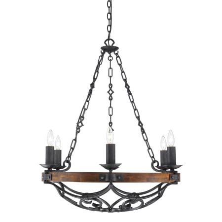 Six Light Chandeliers For Preferred Golden Lighting 1821 6 Bi Black Iron Madera 6 Light Candle (View 3 of 10)