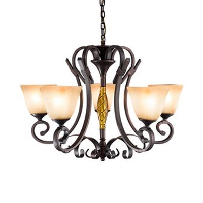Steel Eight Light Chandeliers For Best And Newest American Rustic Hanging Light Dome Shade 5/6/8 Lights (View 2 of 10)
