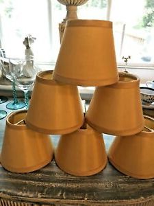 Well Known Antique Gold 13 Inch Four Light Chandeliers In Set Of 6 Gold Hardback Chandelier Mini Clip On Lamp Shades (View 9 of 10)