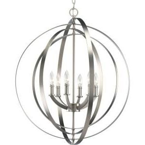 Well Known Progress Lighting Equinox 6 Light Burnished Silver Orb Regarding Burnished Silver 25 Inch Four Light Chandeliers (View 5 of 10)