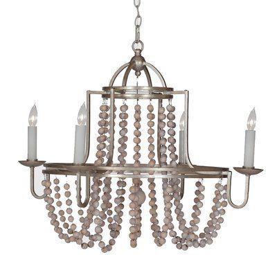 Well Liked Gabby Sonya 4 Light Candle Style Wagon Wheel Chandelier Throughout French Washed Oak And Distressed White Wood Six Light Chandeliers (View 6 of 10)