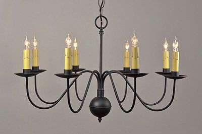Well Liked Steel Eight Light Chandeliers Pertaining To 8 Arm Metal Country Farmhouse Chandelier In Black (View 4 of 10)