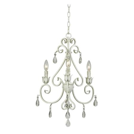 Widely Used Kenroy Home 92047ww Weathered White Chamberlain 3 Light 1 Within White And Weathered White Bead Three Light Chandeliers (View 7 of 10)