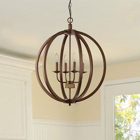 Widely Used Shop Benita Antique Brass Metal 4 Lights Orb Chandelier Intended For Antique Brass Seven Light Chandeliers (View 9 of 10)