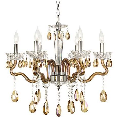 2019 Champagne Glass Chandeliers For Caileigh 24 3/4" W Champagne 6 Light Chandelier – #7f (View 2 of 10)