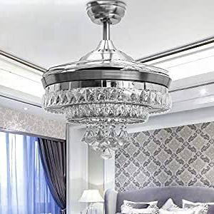 Amazon: Orillonlighting Reversible Ceiling Fan With Within Most Recent Chrome And Crystal Led Chandeliers (View 10 of 10)