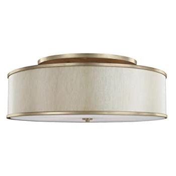 Best And Newest Gold Finish Double Shade Chandeliers With Regard To Murray Feiss Sf340sg Lennon Five Light Semi Flush Mount (View 1 of 10)