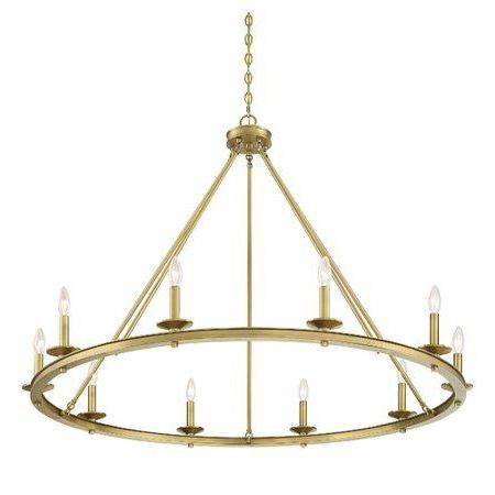 Brass Wagon Wheel Chandeliers For Well Known Gracie Oaks Aramis 10 Light Wagon Wheel Chandelier (View 7 of 10)