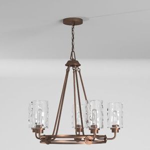 Brass Wagon Wheel Chandeliers Within Most Recent Laurel Foundry Modern Farmhouse Westhope 5 – Light Shaded (View 5 of 10)