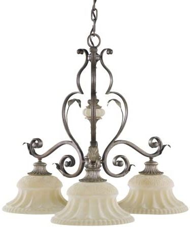 Bronze And Scavo Glass Chandeliers With Regard To Trendy Murray Feiss F2134/3brb/gis English Palace Three Light (View 4 of 10)