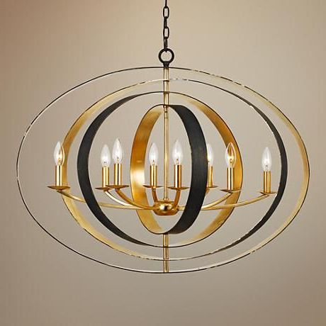 Bronze Oval Chandeliers Pertaining To Most Current Crystorama Luna 36" Wide Bronze And Gold Oval Chandelier (View 10 of 10)