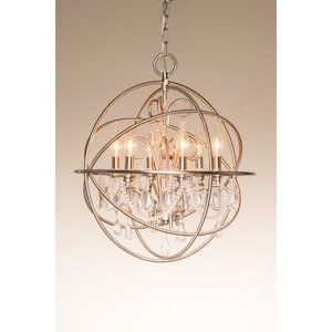 Brushed Nickel Metal And Wood Modern Chandeliers For Trendy Kichler Vivian 6 Light Brushed Nickel Modern/contemporary (Photo 8 of 10)