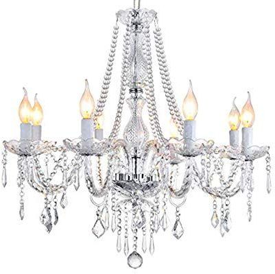 Classic Elegent Crystal Candle Candelabra Chandelier 8 Pertaining To Popular Chrome And Crystal Pendant Lights (View 9 of 10)