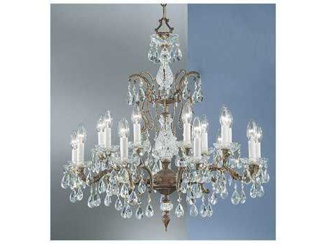 Classic Lighting Corporation Daniele 12 Light 29'' Wide In Trendy Roman Bronze And Crystal Chandeliers (View 1 of 10)