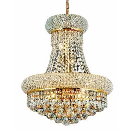 Elegant Lighting V1800d16g/rc Royal Cut Clear Crystal Regarding Most Recently Released Soft Gold Crystal Chandeliers (View 10 of 10)