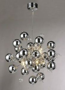Famous Fabulous Statement Chrome 10 Light Glass Bauble Sputnik Throughout Glass And Chrome Modern Chandeliers (View 10 of 10)