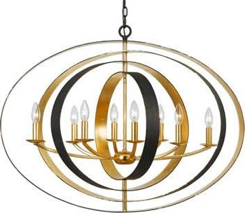 Famous Gold And Wood Sputnik Orb Chandeliers Within Crystorama 588 Luna 8 Light Oval Chandelier – Mid Century (View 8 of 10)