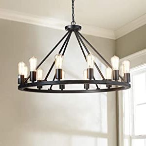 Famous Saint Mossi Antique Painted Metal Chandelier Lighting With Intended For Black Wood Grain Kitchen Island Light Pendant Lights (View 5 of 10)