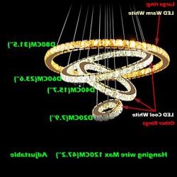 Fashionable Led Crystal Pendant Light Ceiling Chandelier K9 Clear For Warm Antique Gold Ring Chandeliers (View 5 of 10)