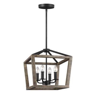 Feiss Gannet F3190/4wow/af 4 Light Chandelier In Weathered With 2020 Weathered Oak Wood Chandeliers (View 9 of 10)