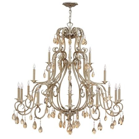 Hinkley Lighting 4779sl Silver Leaf Carlton 21 Light 3 Pertaining To Trendy Silver Leaf Chandeliers (View 8 of 10)