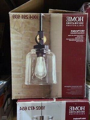 Home Decorators Knollwood 1 Light Antique Bronze Mini In Popular Bronze With Clear Glass Pendant Lights (View 10 of 10)