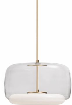Kuzco Pd70615 Cl Vb Enkel Modern Clear / Vintage Brass Led Throughout Trendy Brass And Black Led Island Pendant (View 6 of 10)