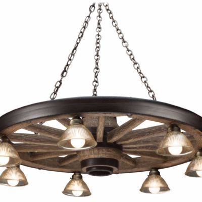 Large Wagon Wheel Chandelier (View 7 of 10)