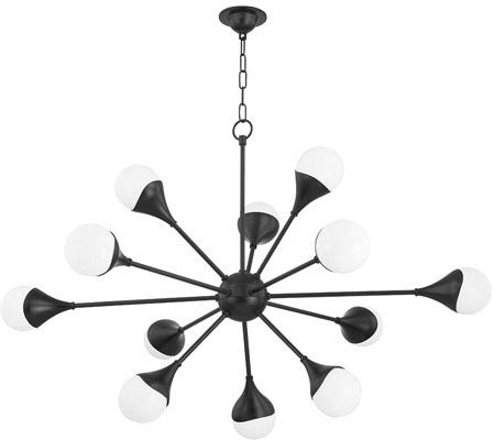 Mitzi H375812 Sbk Ariana Modern Soft Black Led Chandelier With Most Recently Released Black Modern Chandeliers (View 5 of 10)