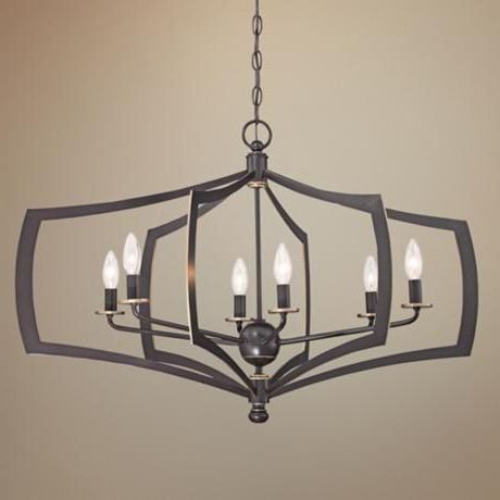 Most Popular Bronze Oval Chandeliers Intended For Middletown 34" Wide Downton Bronze 6 Light Oval Chandelier (View 3 of 10)