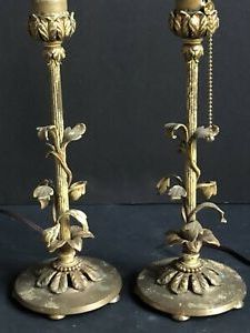 Most Recent Antique Gold Pendant Lights Inside Rare ~early 1900's Vintage Gold Metal Antique Lamps *pair (View 10 of 10)