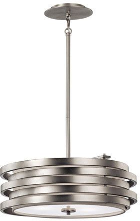 Most Recent Kichler 43301ni Roswell Modern Brushed Nickel Drum Pendant In Nickel Pendant Lights (View 4 of 10)