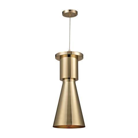 Most Recent Stacked Geometric 1 Light Flair Pendant In Gold Plate Within Golden Bronze And Ice Glass Pendant Lights (View 2 of 10)