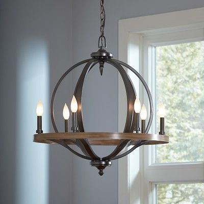 Most Recent Wagon Wheel Chandeliers With Regard To Bender 6 – Light Candle Style Wagon Wheel Chandelier With (View 5 of 10)