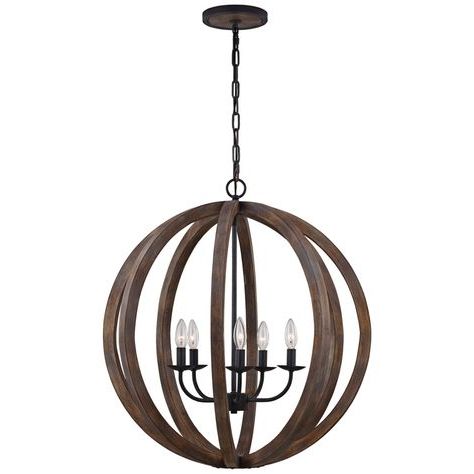 Most Recent Weathered Oak Wood Chandeliers With Regard To Feiss Allier 26" Wide Weathered Oak Wood Pendant Light (View 7 of 10)