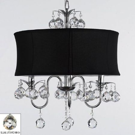 Most Recently Released Gallery T40 158 Chrome Modern 3 Light 1 Tier Crystal Drum Throughout Black Finish Modern Chandeliers (View 4 of 10)