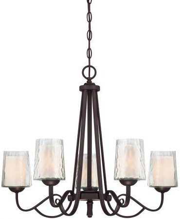 Most Up To Date Bronze Metal Chandeliers Throughout Adonis Wrought Iron 5 Light Chandelier Cherry Bronze Qz (Photo 7 of 10)