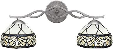 Ornament Aged Silver Chandeliers For Recent Toltec Lighting 142 As 9485 Revo – Two Light Bath Bar (View 5 of 10)