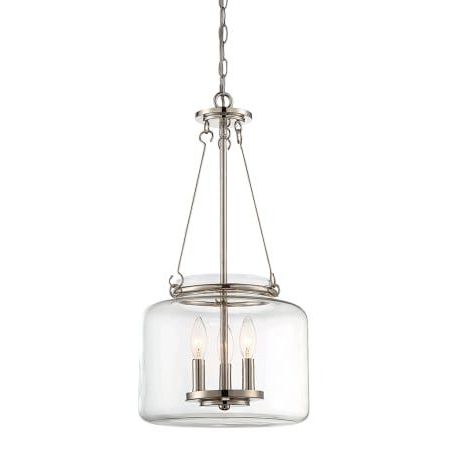 Polished Nickel And Crystal Modern Pendant Lights Intended For 2019 Savoy House 7 9006 3 109 Polished Nickel Akron 3 Light  (View 9 of 10)